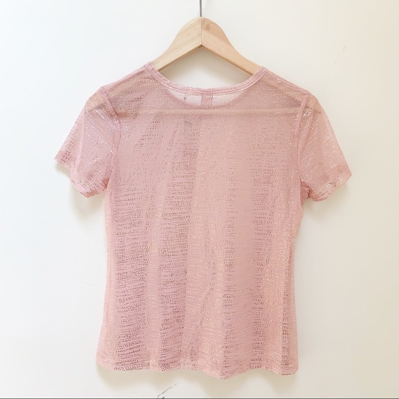 Victoria's Secret sheer light pink & gold top S - Picture 5 of 5